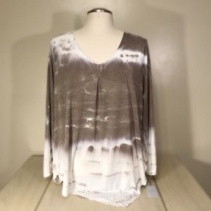 Tie-dyed knit top, size 1X